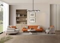 Canapea 3 locuri, Atelier del Sofa, 752EST1154, Lemn de carpen/PAL melaminat, Caramiziu