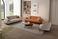 Canapea 3 locuri, Atelier del Sofa, 752EST1154, Lemn de carpen/PAL melaminat, Caramiziu