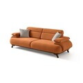 Canapea 3 locuri, Atelier del Sofa, 752EST1154, Lemn de carpen/PAL melaminat, Caramiziu