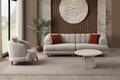 Canapea 3 locuri, Atelier del Sofa, 752EST1156, Lemn de carpen/PAL melaminat, Bej