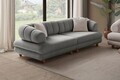 Canapea 3 locuri, Atelier del Sofa, 752EST1157, Lemn de carpen/PAL melaminat, Gri