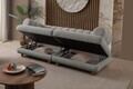 Canapea 3 locuri, Atelier del Sofa, 752EST1157, Lemn de carpen/PAL melaminat, Gri