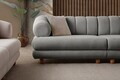 Canapea 3 locuri, Atelier del Sofa, 752EST1157, Lemn de carpen/PAL melaminat, Gri