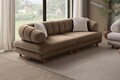 Canapea 3 locuri, Atelier del Sofa, 752EST1159, Lemn de carpen/PAL melaminat, Latte