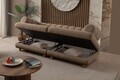 Canapea 3 locuri, Atelier del Sofa, 752EST1159, Lemn de carpen/PAL melaminat, Latte