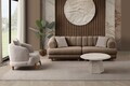 Canapea 3 locuri, Atelier del Sofa, 752EST1159, Lemn de carpen/PAL melaminat, Latte
