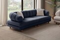 Canapea 3 locuri, Atelier del Sofa, 752EST1161, Lemn de carpen/PAL melaminat, Albastru navy
