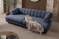 Canapea 3 locuri, Atelier del Sofa, 752EST1161, Lemn de carpen/PAL melaminat, Albastru navy