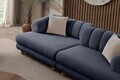 Canapea 3 locuri, Atelier del Sofa, 752EST1161, Lemn de carpen/PAL melaminat, Albastru navy
