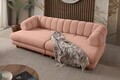 Canapea 3 locuri, Atelier del Sofa, 752EST1162, Lemn de carpen/PAL melaminat, Roz pudra