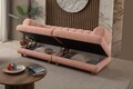 Canapea 3 locuri, Atelier del Sofa, 752EST1162, Lemn de carpen/PAL melaminat, Roz pudra