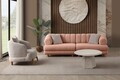 Canapea 3 locuri, Atelier del Sofa, 752EST1162, Lemn de carpen/PAL melaminat, Roz pudra