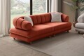 Canapea 3 locuri, Atelier del Sofa, 752EST1163, Lemn de carpen/PAL melaminat, Caramiziu
