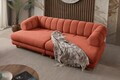 Canapea 3 locuri, Atelier del Sofa, 752EST1163, Lemn de carpen/PAL melaminat, Caramiziu
