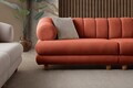 Canapea 3 locuri, Atelier del Sofa, 752EST1163, Lemn de carpen/PAL melaminat, Caramiziu