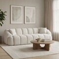 Canapea cu 4 locuri, Atelier del Sofa, 752EST2301, Lemn de carpen/PAL melaminat, Alb