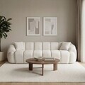 Canapea cu 4 locuri, Atelier del Sofa, 752EST2301, Lemn de carpen/PAL melaminat, Alb