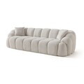 Canapea cu 4 locuri, Atelier del Sofa, 752EST2301, Lemn de carpen/PAL melaminat, Alb