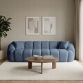 Canapea cu 4 locuri, Atelier del Sofa, 752EST2305, Lemn de carpen/PAL melaminat, Albastru navy