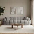 Canapea cu 4 locuri, Atelier del Sofa, 752EST2306, Lemn de carpen/PAL melaminat, Gri