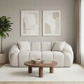 Canapea 2 locuri, Atelier del Sofa, 752EST2501, Lemn de carpen/PAL melaminat, Alb