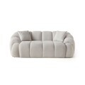 Canapea 2 locuri, Atelier del Sofa, 752EST2501, Lemn de carpen/PAL melaminat, Alb