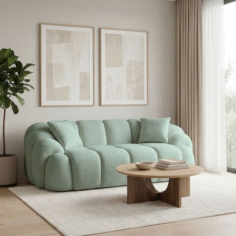 Canapea 2 locuri, Atelier del Sofa, 752EST2504, Lemn de carpen/PAL melaminat, Turcoaz