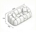 Canapea 2 locuri, Atelier del Sofa, 752EST2504, Lemn de carpen/PAL melaminat, Turcoaz