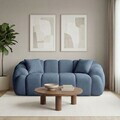 Canapea 2 locuri, Atelier del Sofa, 752EST2505, Lemn de carpen/PAL melaminat, Albastru navy