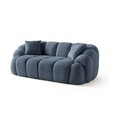 Canapea 2 locuri, Atelier del Sofa, 752EST2505, Lemn de carpen/PAL melaminat, Albastru navy
