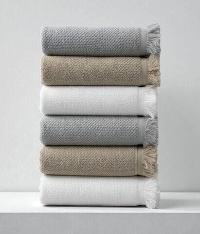 Set prosoape, L'essentiel Maison, Jelena, Bumbac, White / Beige / Grey
