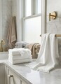 Set prosoape, L'essentiel Maison, Jelena, Bumbac, White / Beige / Grey