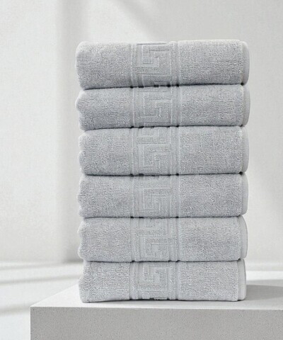 Set prosoape, L'essentiel Maison, Greek, Bumbac, Gri