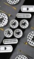 Set de mic dejun, Hermia, 759NRE1138, Ceramica, Platou: 20 x 9 x 3 cm (2 bucăți), Alb/Negru