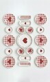 Set de mic dejun, Hermia, 759NRE1141, Ceramica, Farfurie de servire: 20 x 20 cm (6 bucăți), Roz/Alb