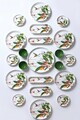 Set de mic dejun, Hermia, 759NRE1142, Ceramica, Farfurie de servire: 20 x 20 cm (6 bucăți), Multicolor
