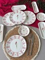 Set de mic dejun, Hermia, 759NRE1145, Ceramica, Platou: 20 x 9 x 3 cm (2 bucăți), Roz/Alb