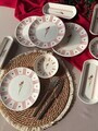 Set de mic dejun, Hermia, 759NRE1145, Ceramica, Platou: 20 x 9 x 3 cm (2 bucăți), Roz/Alb