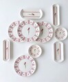 Set de mic dejun, Hermia, 759NRE1145, Ceramica, Platou: 20 x 9 x 3 cm (2 bucăți), Roz/Alb