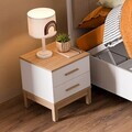 Noptiera, Hanah Home, Etto, 48x54.3x45 cm, PAL MELAMINAT, Lemn / Stejar alb