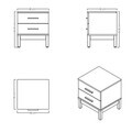 Noptiera, Hanah Home, Etto, 48x54.3x45 cm, PAL MELAMINAT, Lemn / Stejar alb