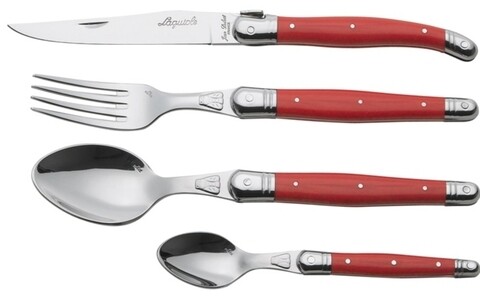 Set tacamuri 24 piese Laguiole, Jean Dubost, inox, rosu