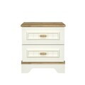 Noptiera, Hanah Home, Monte, 47x52.4x45 cm, PAL MELAMINAT, Crem / Stejar