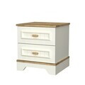 Noptiera, Hanah Home, Monte, 47x52.4x45 cm, PAL MELAMINAT, Crem / Stejar
