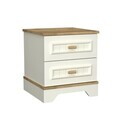 Noptiera, Hanah Home, Monte, 47x52.4x45 cm, PAL MELAMINAT, Crem / Stejar