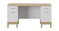 Birou, Hanah Home, Etto, 150x77.15x65 cm, PAL MELAMINAT, Lemn / Stejar alb