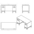 Birou, Hanah Home, Etto, 150x77.15x65 cm, PAL MELAMINAT, Lemn / Stejar alb
