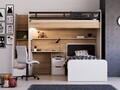 Birou, Hanah Home, New Options, 103.9x73.5x60 cm, PAL MELAMINAT, Crem / Stejar
