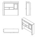 Raft pentru birou, Hanah Home, Sento, 120x102.2x26.1 cm, PAL MELAMINAT, Gri / Stejar