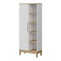 Corp biblioteca, Hanah Home, Etto, 71x179.3x36 cm, PAL MELAMINAT, Lemn / Stejar alb